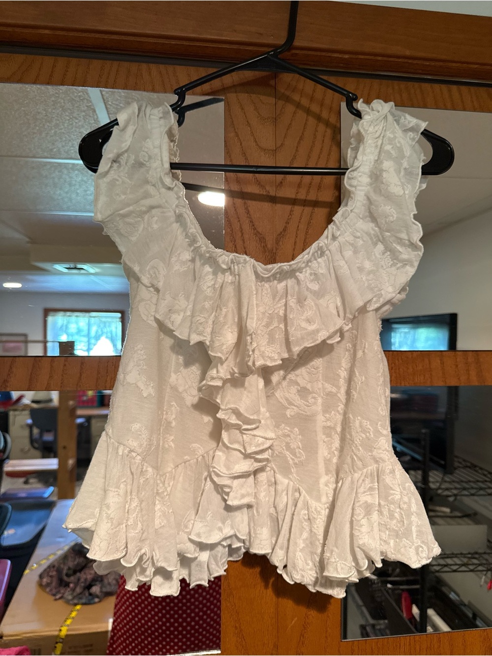 By Anthropologie Off-The-Shoulder Ruffled Top - Picture 5 of 7